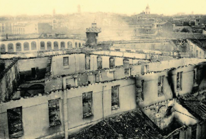 Estado del octógono después del incendio de 1915